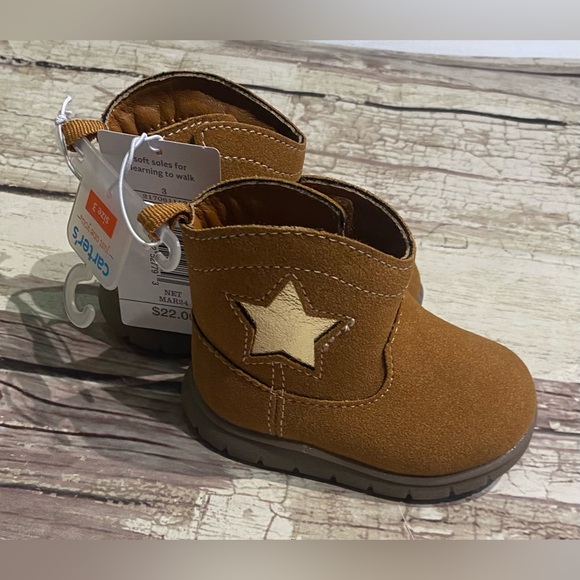 Carter's Other - New Baby Brown Star Boots Size 3